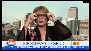 2018 Patti LuPone on Today Extra in Australia Interview Evita Trump Robert De Niro video