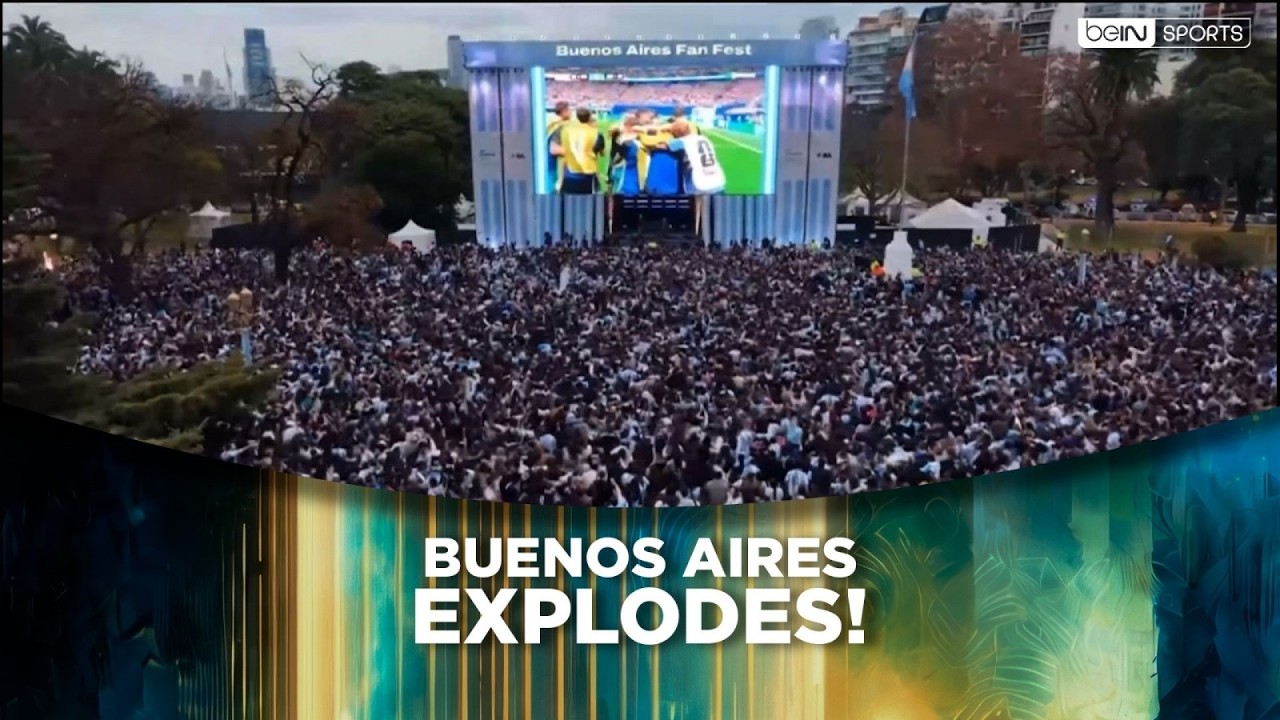 Drone Captures Buenos Aires Fan Fest Eruption After Argentina Reaches the World Cup Final! 🇦🇷