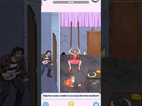 brainy prankster Level 47 Help him build a ladder to run away from murder