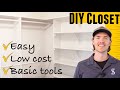 Simple but awesome DIY walk in closet build (step by step)