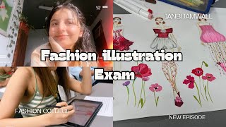 Exam day || fashion college✨ || illustration exam #jdinstituteoffashiontechnology