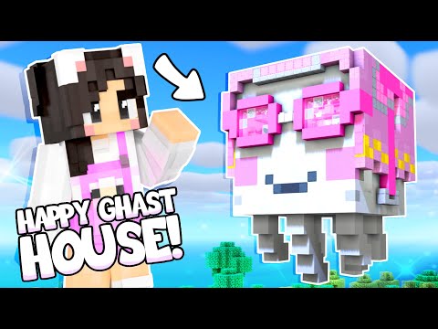 💜I Built A HAPPY GHAST House In Minecraft! Mob House Challenge