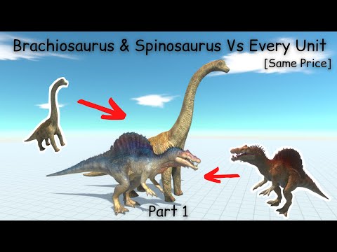 Brachiosaurus & Spinosaurus Vs Every Unit [Same Price] Part 1 ARBS |Animal Revolt Battle Simulator