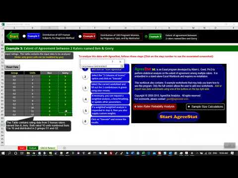 Weighted inter-rater reliability analysis of raw ratings from 2 raters