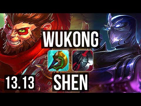 WUKONG vs SHEN (TOP) | 7/0/4, 1.4M mastery, Godlike, 300+ games | EUW Master | 13.13