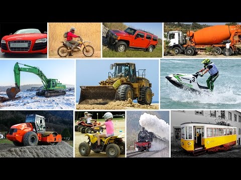 Street Vehicles for Kids - Cars and Trucks - Learn Names and Sound - Educational Video