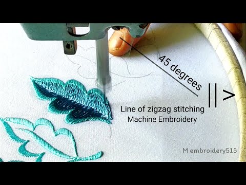 Free motion Embroidering leaves in different ways Machine embroidery industrial zigzag machine