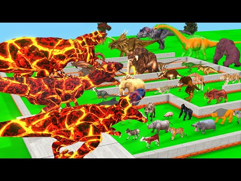 FIRE DINOS GIGA T-REX DEATHRUN Toughest of All Animals Mammoth Ascended Super Animal Battle Simulat