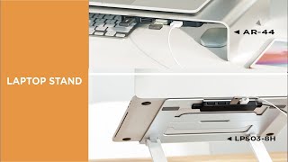 Aluminum Laptop Risers with USB Hub LPS03 8H ＆ AR 44