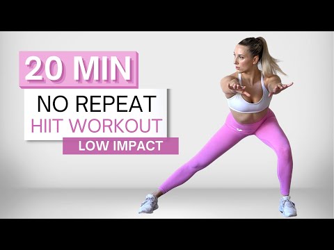 20 min NO REPEAT HIIT WORKOUT | Low Impact | No Jumping | Full Body Routine