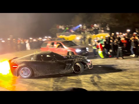 TEXAS CAR MEET GETS WILD *CRASHES, FIGHTS, DRIFT COMPETITION* #carmeet #drift #sideshow #legalpit