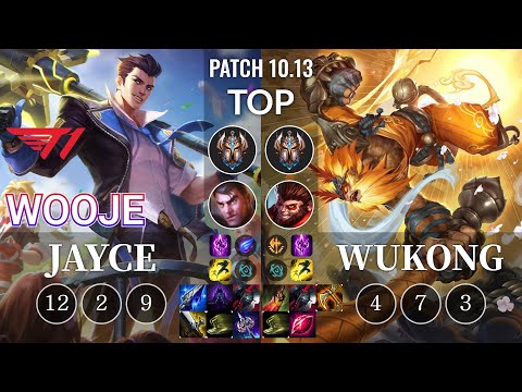 T1 Wooje Jayce vs Wukong Top - KR Patch 10.13