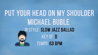 Put Your Head On My Shoulder - Michael Buble - Karaoke Male Backing Track