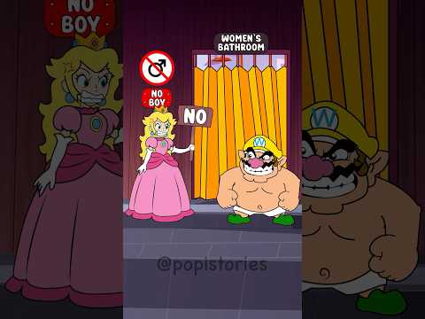 Help Princess Peach chase Mario out of the girls' Bathroom