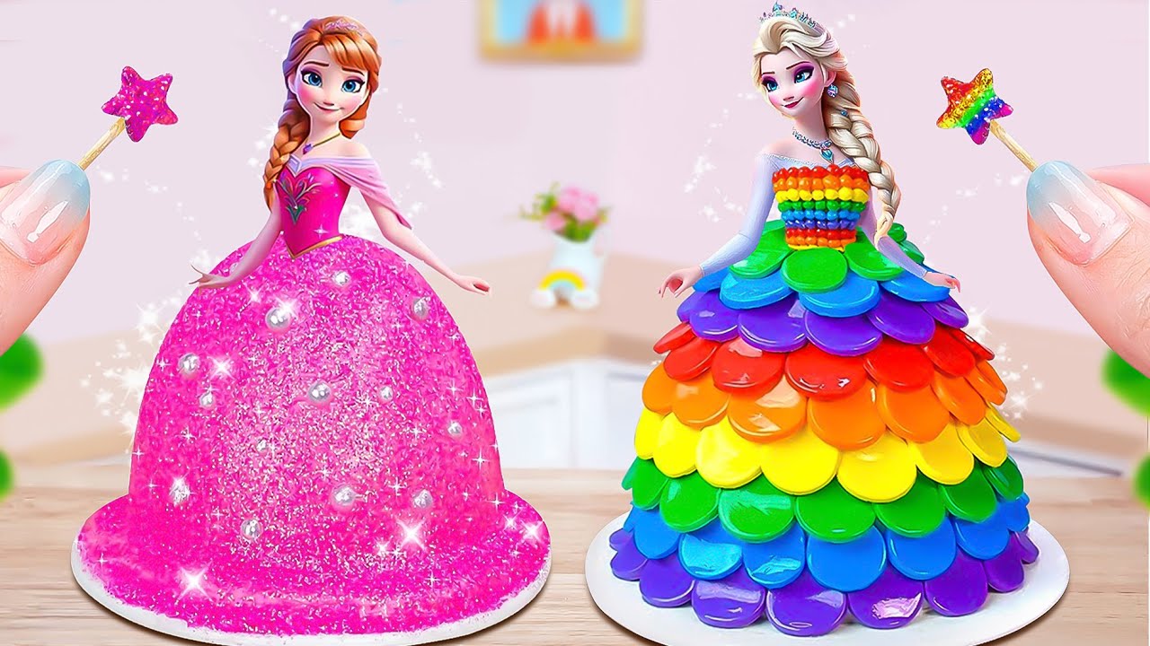 Beautiful Rainbow Disney Princess Cake 😍 Top 10 Miniature Princess Cake Decorating Ideas 💟Yummy Cake
