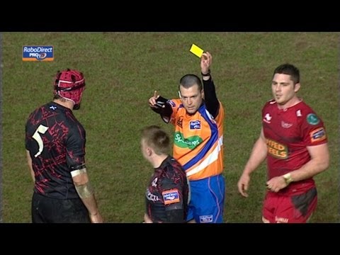 Dougie Fife Yellow Card for not rolling away - Scarlets v Edinburgh 01 March 2013