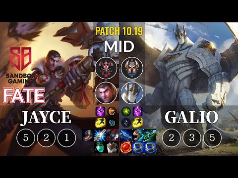 SB FATE Jayce vs Galio Mid - KR Patch 10.19