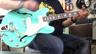 Video thumbnail for Lindy Fralin P90 Noiseless Pickups Review On An Epiphone Casino Turquoise by Mike From Nashville