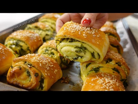 Mekano pecivo sa sirom i spanaćem – savršeno za doručak!Cheese & Spinach Rolls! 🧀🌿