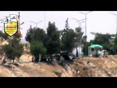 استهداف لواء الإسلام بقذائف الهاون مواقع قوات النظام في جبال حي برزة في مدينة دمشق