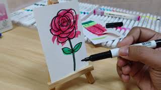 Easy Rose Flower Drawing 🌹 | Satisfying Art for Beginners & Kids"