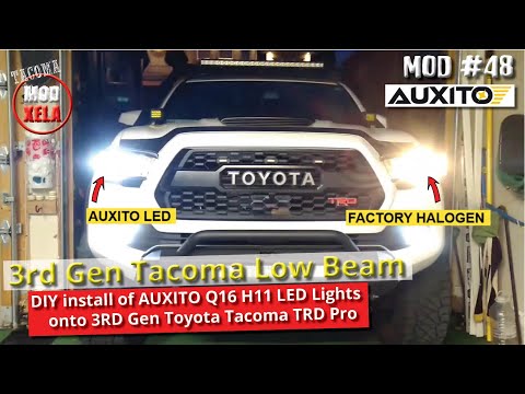 OEM Halogen vs Auxito LED Part 1 - DIY Installation of LED H11 Low Beam Headlights | Mod #48