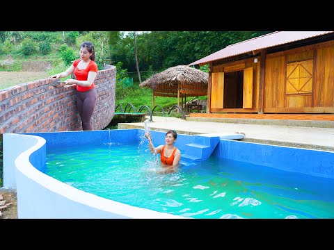 250 Days Genius Girl Build Amazing Swimming Pool --A Perfect Project in 60 Minutes TIMELAPSE