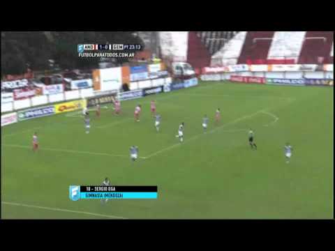 Gol de Oga. Los Andes 1 Gimnasia Mza 1.Fecha 16.Torneo Primera B Nacional.FPT