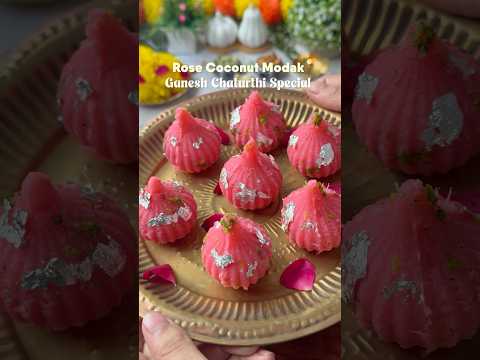 Rose Coconut Modak | Ganesh Chaturthi Special #shorts #ytshorts #viralreels #trending #modak #festiv