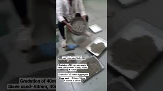 Gradation of aggregate. #civil #civilengineer #civilengineering #materialtesting #material