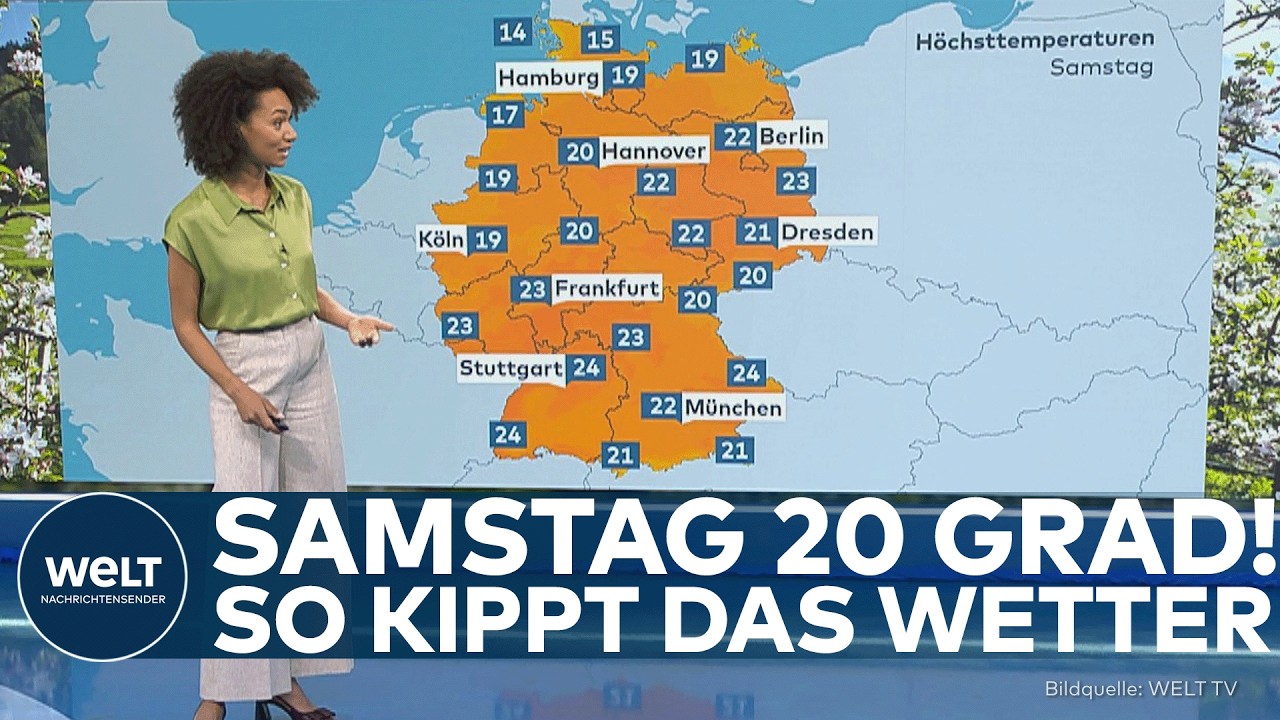 WETTER IN DEUTSCHLAND: Sonniger Samstag mit über 20 Grad! – Sonntag bringt Schauer und Gewitter