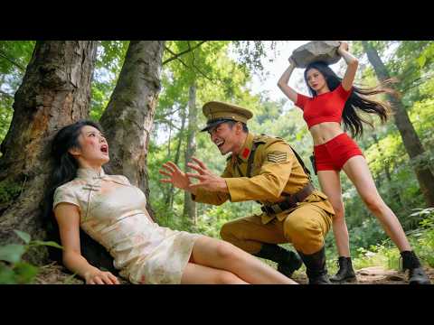 Japanese Colonel Preys on Beauty—Unaware Female Agent Lies in Wait on Tree, Smashes Him with Stone!