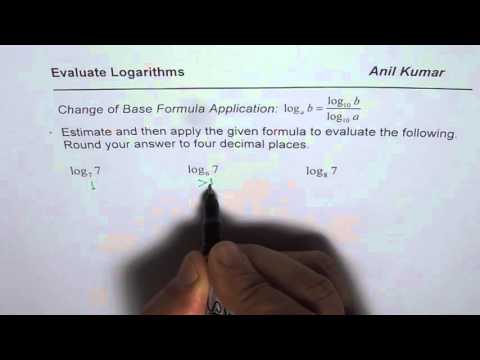 Estimate and Calculate Log Expression Using Change of Base Formula