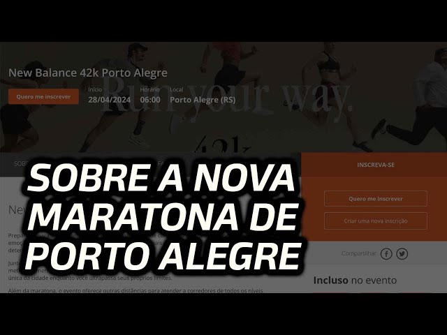 A NOVA MARATONA DE PORTO ALEGRE tem até NB no NOME
