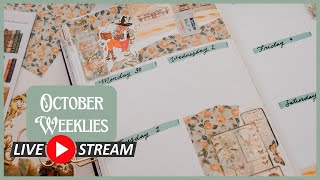 LIVE: Set up my October weeklies with me ✨ Yellow Witchy Cottagecore vibes