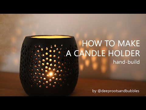 How to make a candle holder - (hand-built ceramics) | The entire pottery process