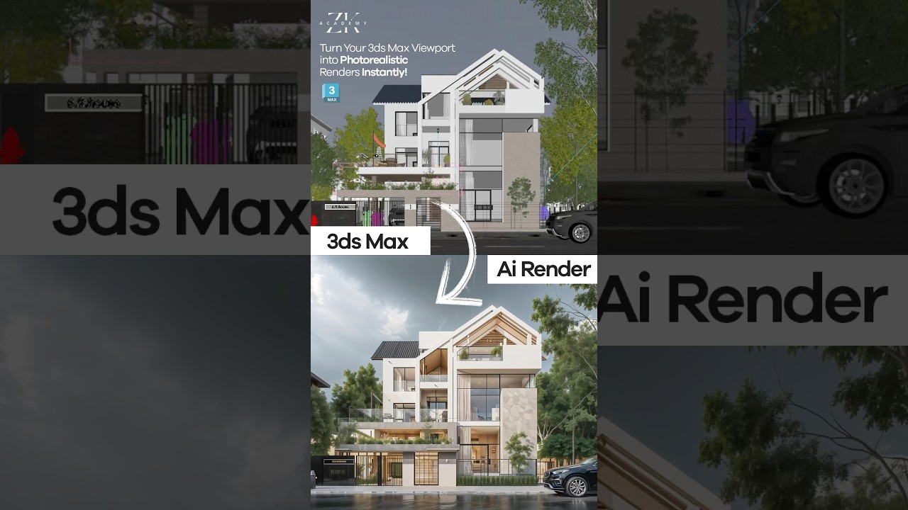 Render you 3ds max screenshots instantly #3dsmax #aiforarchitects #ai #airendering