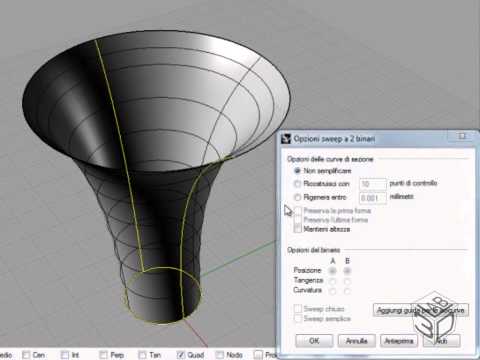 Corso McNeel Rhinoceros V4: Sweep a 2 binari
