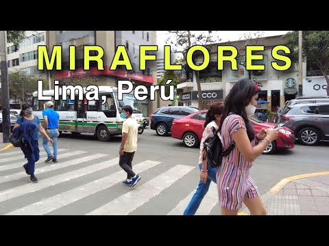 MIRAFLORES DISTRICT | Walking Tour 4K in Lima 🇵🇪 Peru