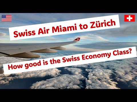 Swiss Airlines from Miami MIA to Zurich ZRH  in an Airbus  330.