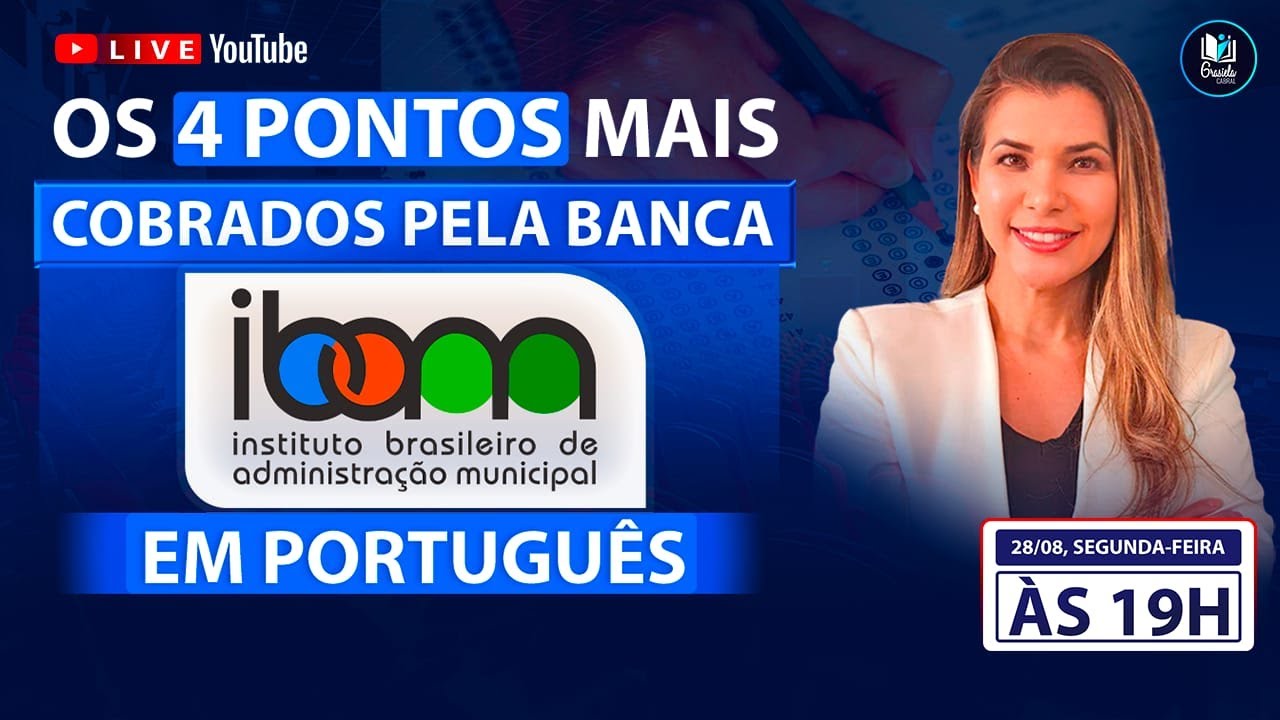 LIVE #215 - Os 4 pontos mais cobrados pela banca IBAM em Português.