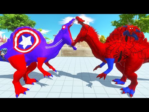 CAPTAIN AMERICA SPINOSAURUS DEATH RUN - Animal Revolt Battle Simulator