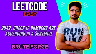YouTube video '2042. Check if Numbers Are Ascending in a Sentence | LEETCODE EASY'