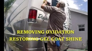 REMOVE OXIDATION | RESTORE GEL COAT SHINE FIBERGLASS RV or BOAT using Meguiars compound &amp; polish kit
