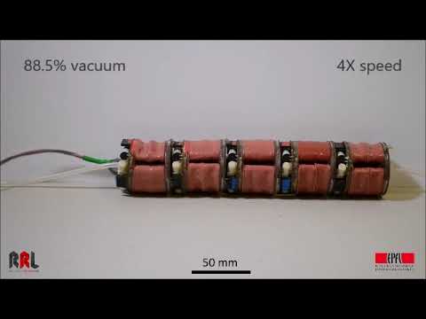 Vacuum-powered soft robot locomotion