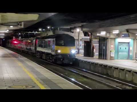 1S25 - GBRf92s - 92023 on the early sleeper passing through Stafford station
