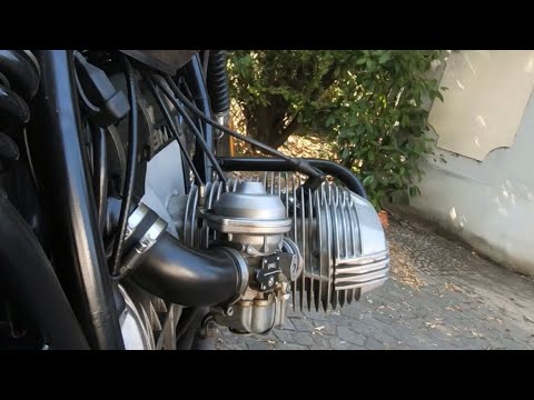 R 80 G/S (1982): cold startup (kickstart) and quick ride. Engine sound only.