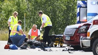 Motorcycle rider totals bike and is saved by an Airbag Vest