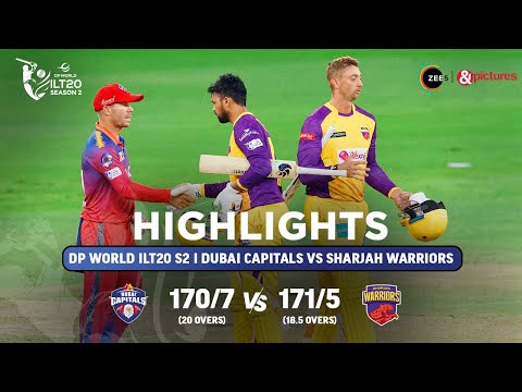 ILT20 S2 | English - HIGHLIGHTS | Dubai Capitals  V/S Sharjah Warriors  - T20 Cricket | 22nd Jan