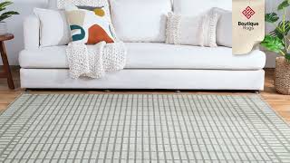 Gareth Olive Grid Area Rug